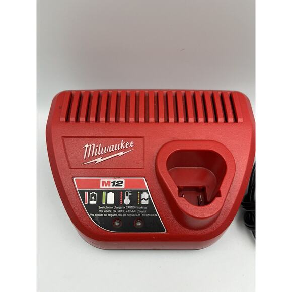 Milwaukee M12 12 Volt Red Lithium Charger Ion Cat No 48 59 2401 - Picture 4 of 6